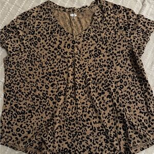 Leopard Print V-Neck Top old Navy Xxl